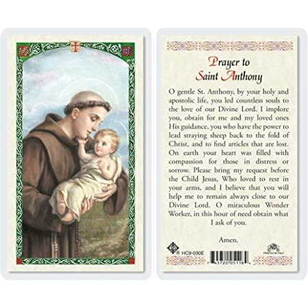 Amazon St Anthony Of Padua Statue Figurine 4 Inch Laminated