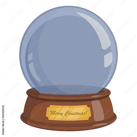 Vector drawing of realistic empty christmas snow globe isolated on ...