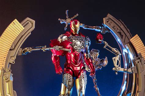 Hot Toys Iron Man Mark Vi 2 0 1 6th Scale Collectible Figure With Suit Up Gantry