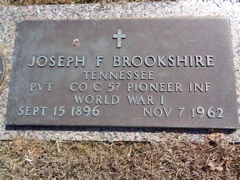 Joseph Franklin Brookshire 1896 1962 Find a Grave äreminne