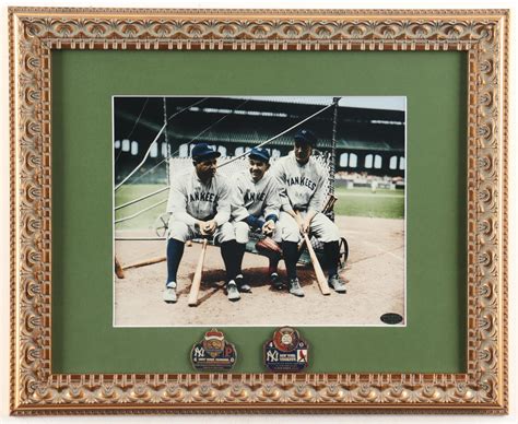 Babe Ruth Lou Gehrig Yankees Custom Framed Print Display With Official 1927 1928 World