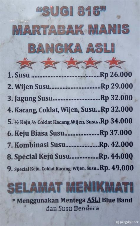 Selalu Diperbarui Menu Martabak Sugi 816 Cipondoh Tangerang