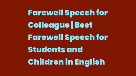 Farewell Speech For Colleague Best Farewell Speech For Students And