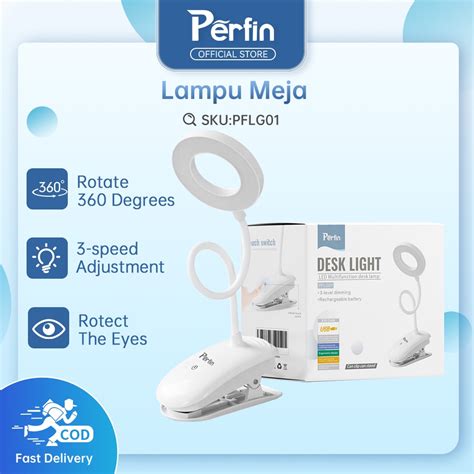 Jual Perfin Pflg01 Lampu Meja Lampu Belajar Jepit Usb Led Portable