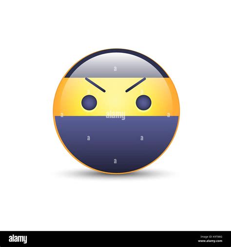 Smiley Ninja Mit Einem W Tenden Emoji Gesicht Ninja Cartoon Emoticon