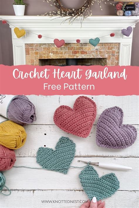 Valentine Hearts Garland Free Crochet Pattern The Knotted Nest