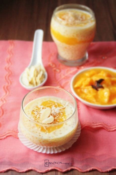 Making Mango Sago Pudding Vegan Baking Dessert Mango Sago Delicious