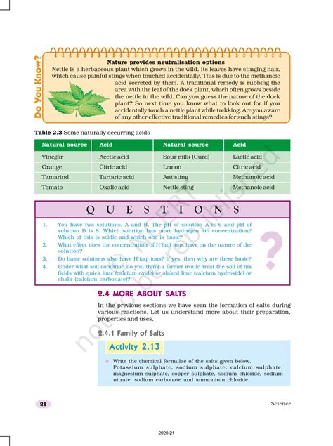 Acids Bases And Salts Ncert Book Of Class 10 Science