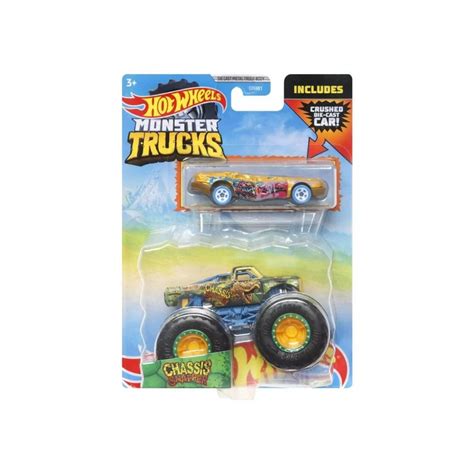 Mattel Hot Wheels Monster Trucks Vehicle With Cars Chassis Snapper GRH HKM Toys Shop Gr