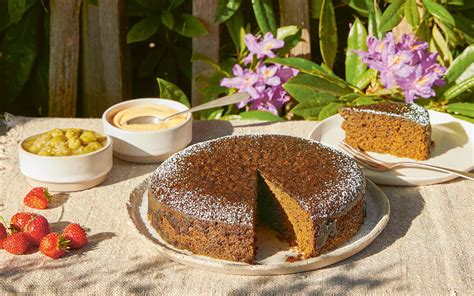 Ginger Cake With Gooseberries And Lemon Cream Recipe