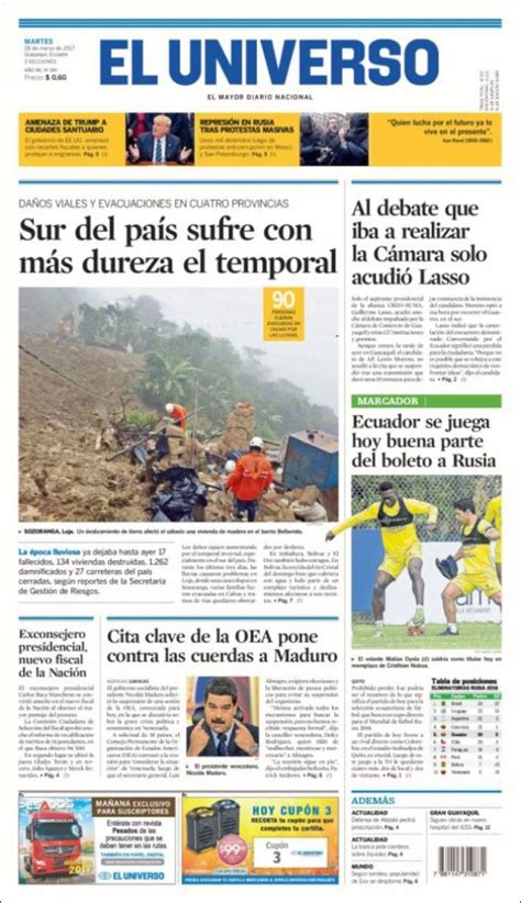 Periódico El Universo Ecuador Ecuador Periódicos De Ecuador