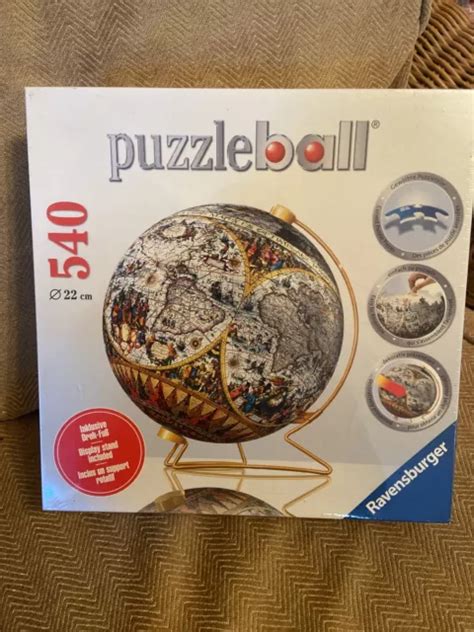 Ravensburger Puzzleball Antico Globo Mappa Del Mondo E Supporto Display