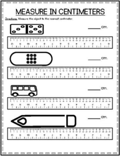 Measurement Length Worksheets Metre Centimetres