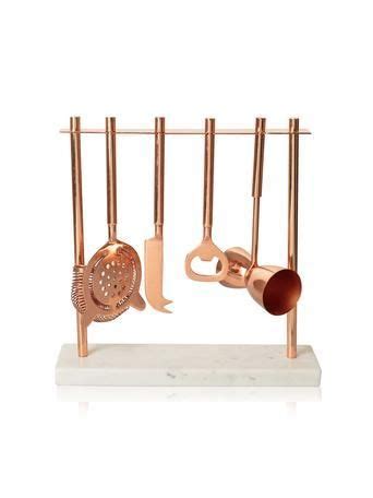 Marble & Copper Bar Tools Set | Oliver Bonas