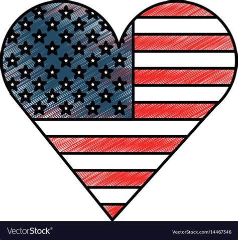 Heart With American Flag Royalty Free Vector Image