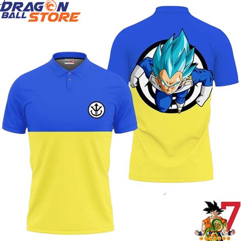 Dragon Ball Polo Shirts Dragon Ball Vegeta Blue Polo Shirt Official