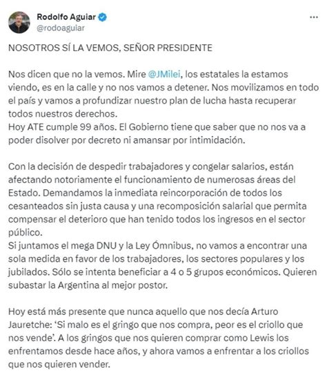 Ate Ratificó Que Defenderán Sus Derechos Pese A Las Advertencias Del