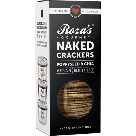 Roza S Gourmet Naked Crackers Poppyseed Chia G Woolworths