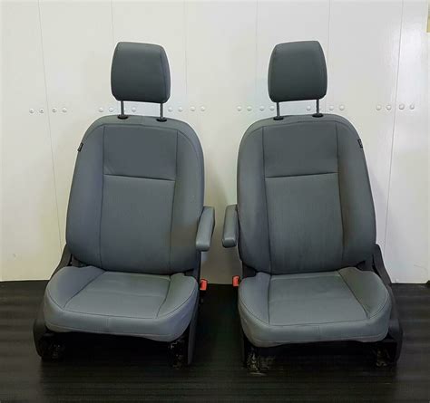 Pair of Ford Transit Front Seats - Grey Cloth