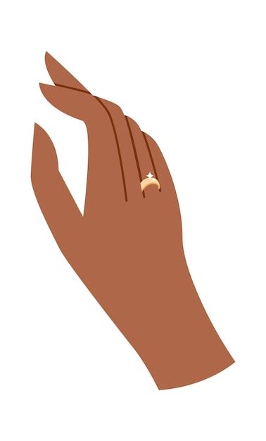 Mano femenina con anillo ilustración vectorial Vector Premium