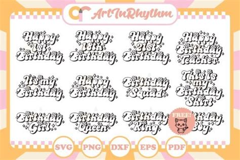 birthday svg bundle birthday shirts svg graphic  artinrhythm