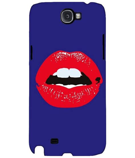 Snoogg Red Lips Kiss Case Cover For Samsung Galaxy Note Ii Printed