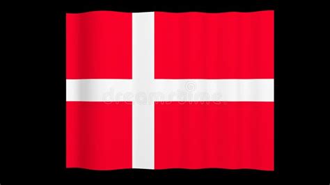 Denmark Waving Flag Seamless Loop Animation Closeup Waving Stock