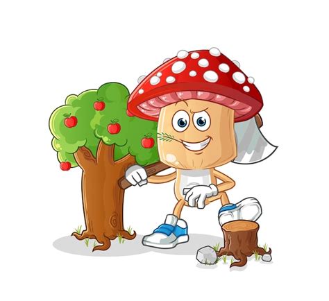 Caricature De Tête De Champignon Rouge Carpenter Illustration Vecteur