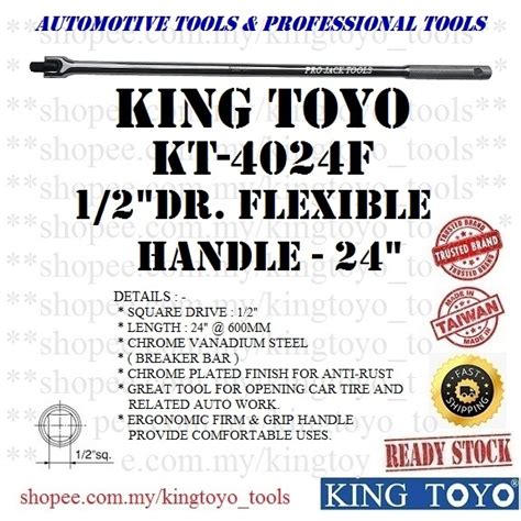 KT 4024F Original KING TOYO 1 2 Dr Flexible Handle Breaker Bar