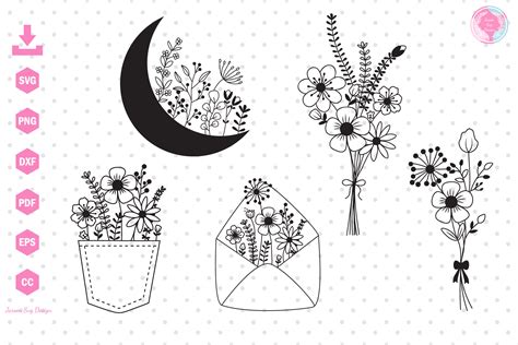 Flower Svg Bundle Design Graphic By Jaroensvgdesign · Creative Fabrica