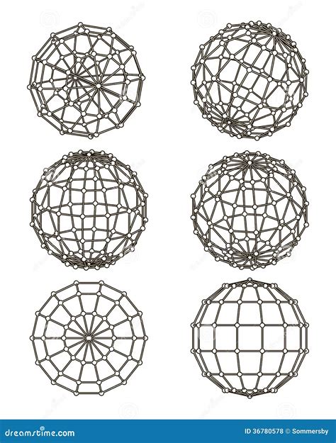 Wire Frame Elements In The Form Of Sphere Stock Vector Illustration