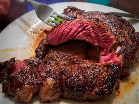 Rare Cocoa Espresso Rubbed Ribeye Steak R Sousvide