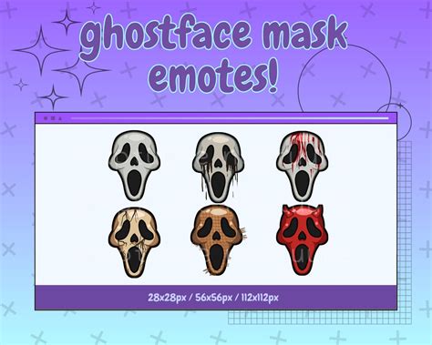 Ghostface Mask Emotes For Twitch Youtube Discord Etc Etsy