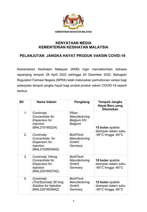 Kkm Portal Myhealth On Twitter Rt Kkmputrajaya Kenyataan Media