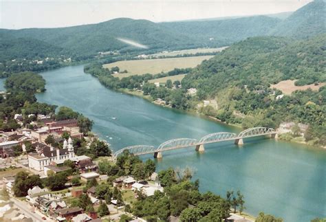 Aerial View Of The Susquehanna River And Lock Haven Pennsylvania 1975