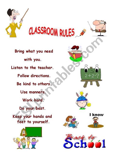 Classroom Rules Esl Worksheet By Dogmaj