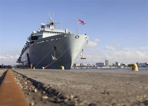 British Royal Navy Ship Hms Albion Docks In Tripoli A First In Eight