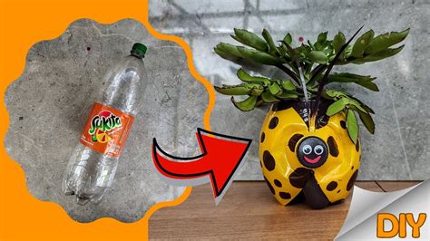 DIY Transforme Uma GARRAFA PET Em Um Lindo VASO JOANINHA Veja Como