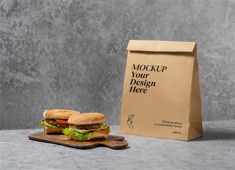 Free Kraft Paper Disposable Fast Food Bag Mockup Psd Good Mockups