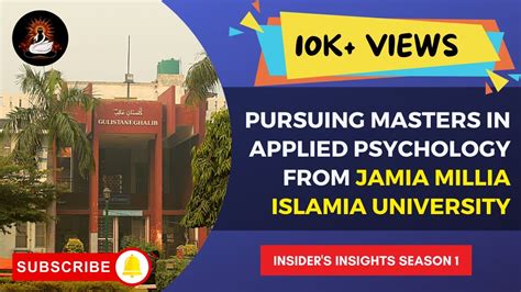 MA APPLIED PSYCHOLOGY From JAMIA MILLIA ISLAMIA INSIDERs INSIGHTS