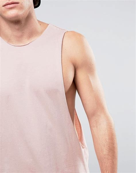 Asos Sleeveless T Shirt With Extreme Dropped Armhole And Raw Edge 12