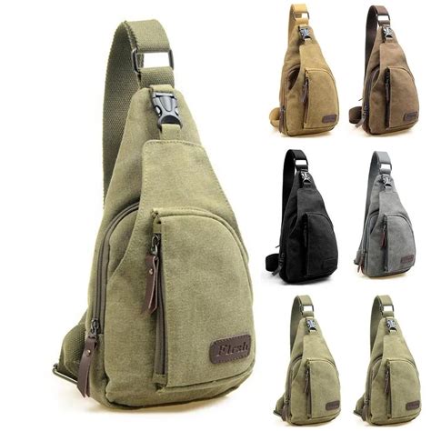 2018 New Style Fashion Solid Men Vintage Canvas Leather Satchel Shoulder Sling Waist Packs Bag