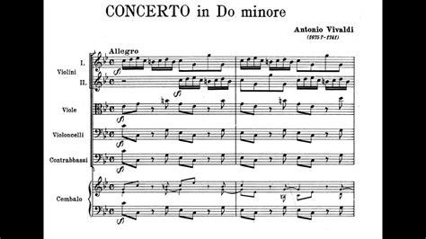 Antonio Vivaldi Concerto For Strings In C Minor RV 118 Sheet Music