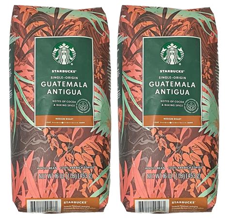 Amazon Starbucks Medium Guatemala Antigua Whole Bean Coffee Two