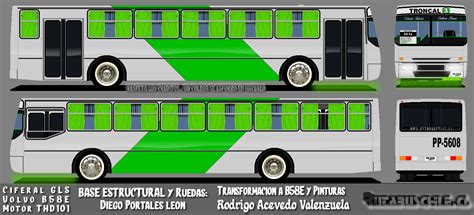 Diseños de Buses Troncal Transantiago Ciferal Padrao GLS Volvo B58E