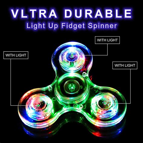 Buy SCIONE Fidget Spinner 5 Pack Christmas Party Favors Light Up