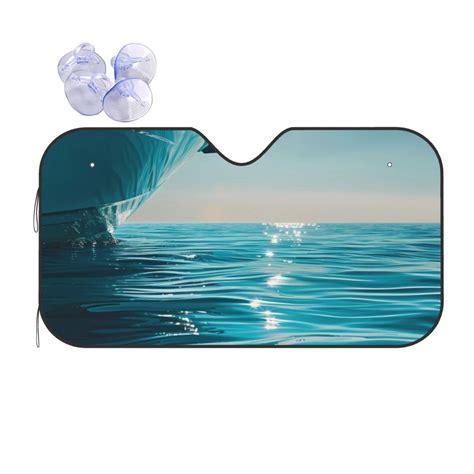 Kdxio Turquoise Ocean Reflection Print Front Windshield Sun Shade