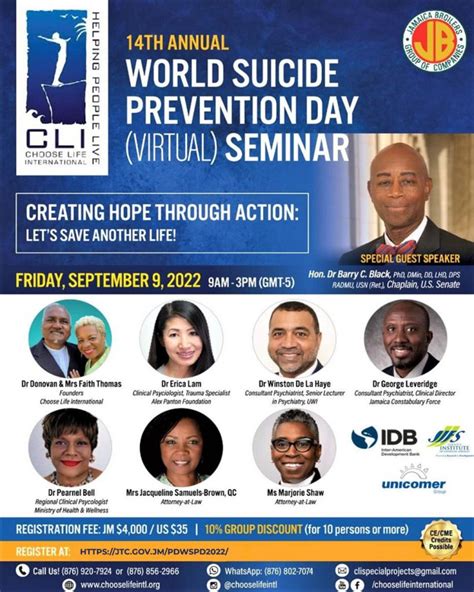 World Suicide prevention Day (Virtual) Seminar – Jamaica Teaching Council