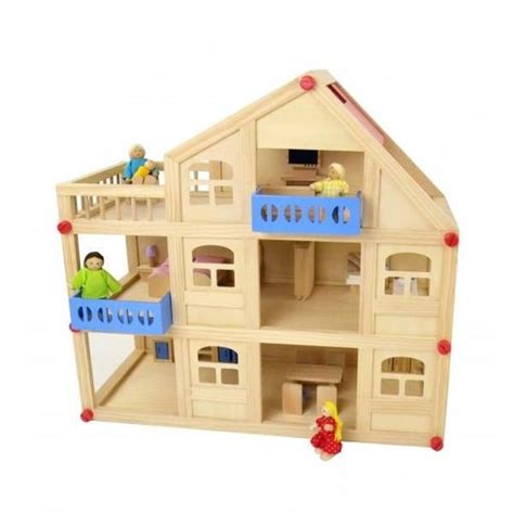 Maison de poupées en bois avec meubles Cdiscount Jeux Jouets