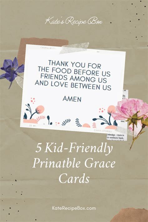 Free Printable Grace Cards With Kid Friendly Prayers Kates Recipe Box